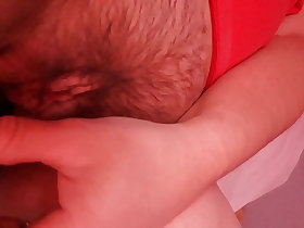 My fit together hairy's pussy with an increment of dildo